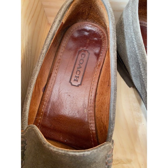 Coach Sage Green Suede Loafers Size 7 - Picture 6 of 9
